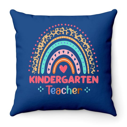 Kindergarten Rainbow Teacher Team Kindergarten Squad Throw Pillow