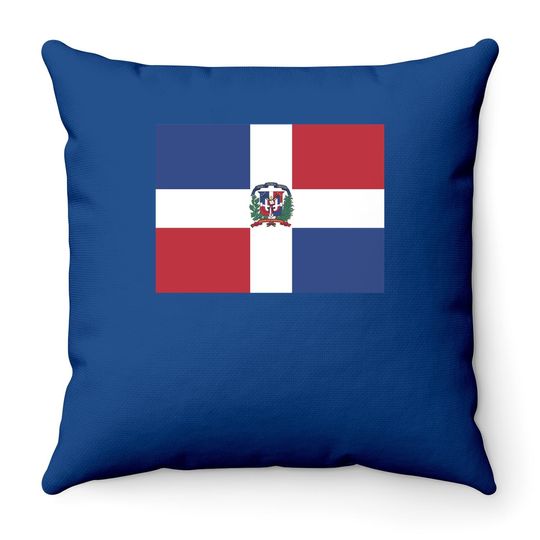 Aifris Dominican Republic Flag Cotton Throw Pillow
