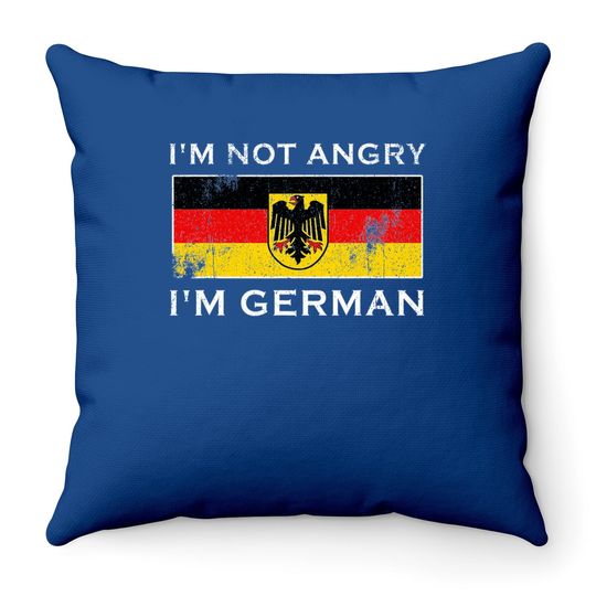 I'm Not Angry I'm German Germany Flag Beer Oktoberfest 2021 Throw Pillow