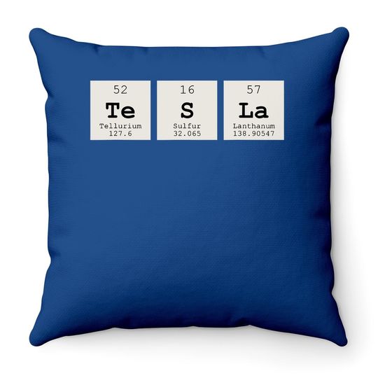 Periodic Table Tesla Throw Pillow