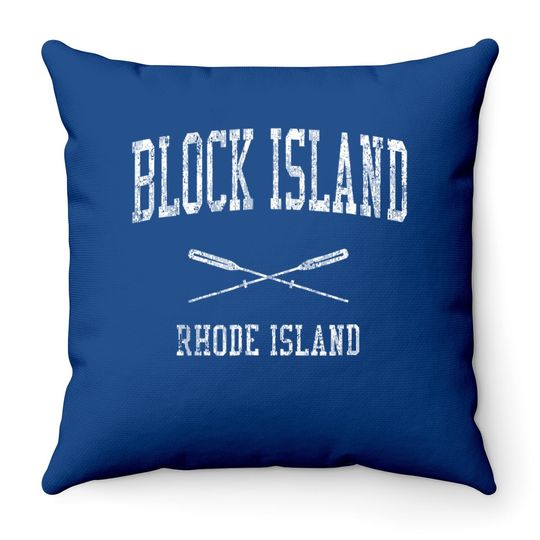 Block Island Rhode Island Ri Vintage Nautical Throw Pillow