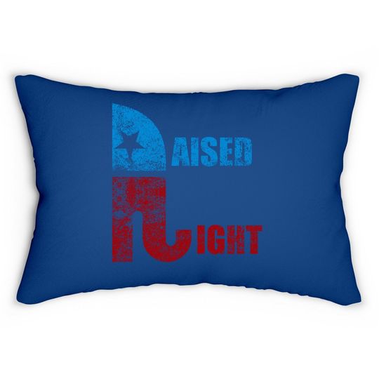 Vintage Raised Right Republican Elephant Pro Trump 2020 Lumbar Pillow