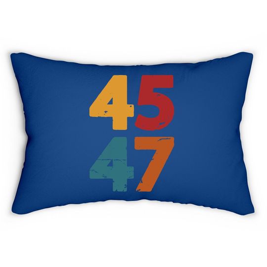4547 Trump 2024 Retro Vintage 45 47 Trump Lumbar Pillow