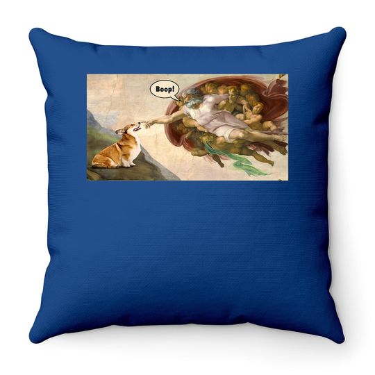 Boop The Snoot Of Welsh Corgi Funny Throw Pillow