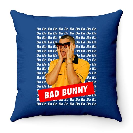 Acid Lemon Bad Bunny Merch Bad Bunny Throw Pillow Black