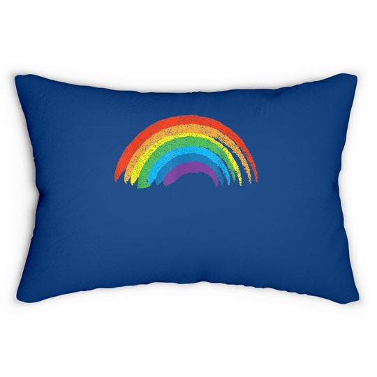Vintage Retro Rainbow Lumbar Pillow - Classic Distressed Design