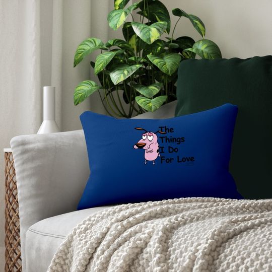 Courage The Cowardly Dog For Love Lumbar Pillow