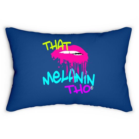 That Melanin Tho Dripping Kiss Biting Dripping Lips Lumbar Pillow