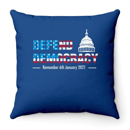 Defend Us Democracy Us Capitol Stop The Coup Impeach Loser Throw Pillow