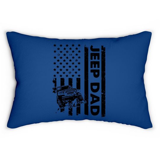 Jeep Dad American Flag Lumbar Pillow