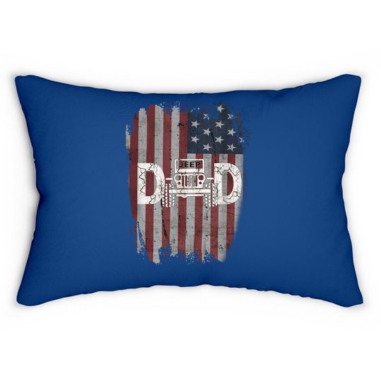 Jeep Dad American Flag Lumbar Pillow