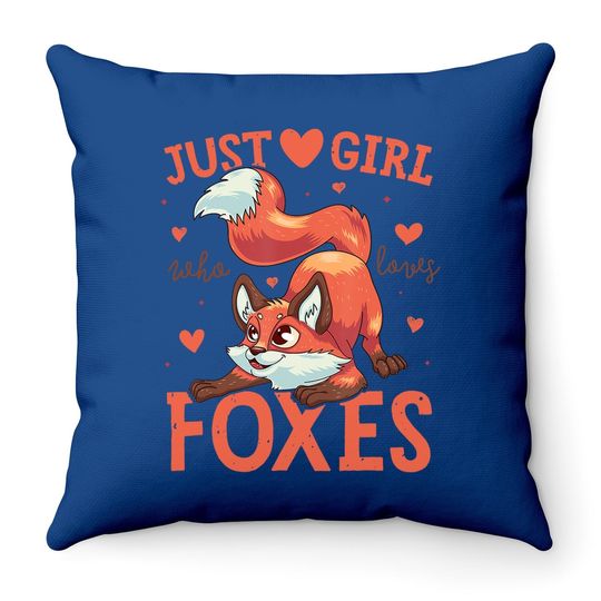 Just A Girl Who Loves Foxes Throw Pillow