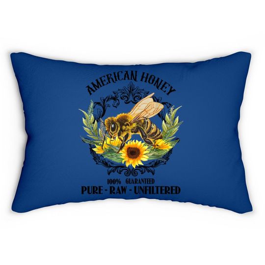 American Honey Bee Funny Beekeeping Gift For Beekeeper Lumbar Pillow