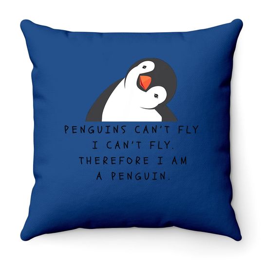 Funny Penguins Throw Pillow Woman Man Children Throw Pillow