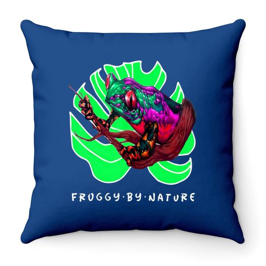 Froggy Costa Rica Poison Dart Arrow Frog Jungle Amphibian Throw Pillow