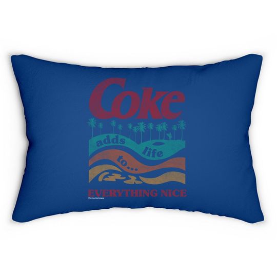 Retro Coke Adds Life Surf And Sun Graphic Lumbar Pillow