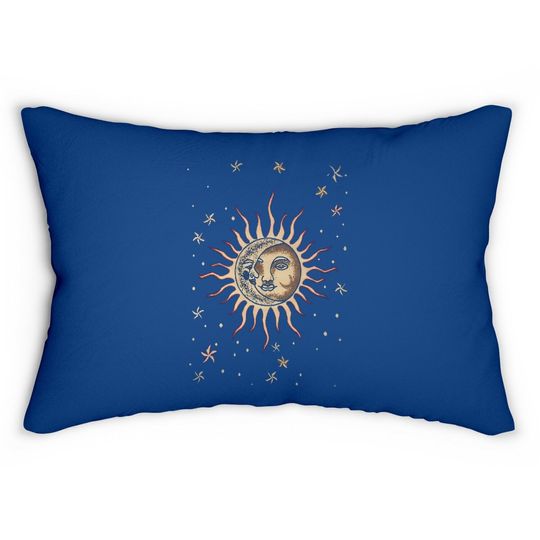 Vintage Sun And Moon Graphic Lumbar Pillow
