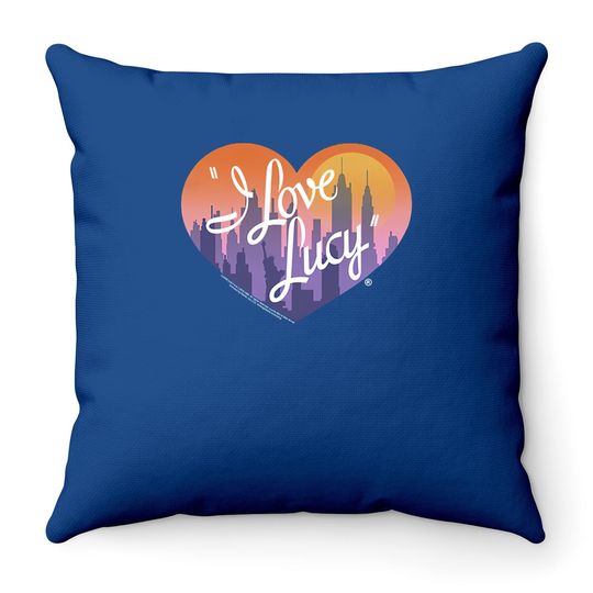 I Love Lucy Throw Pillow City Logo Black Throw Pillow