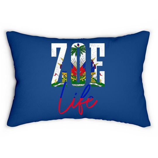 Haiti Flag Zoe Haitian Life Pride Lumbar Pillow