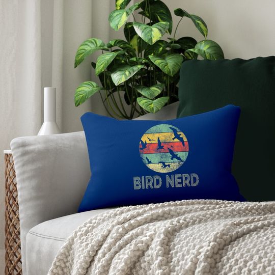 Retro Vintage Birding Bird Watching Funny Bird Lumbar Pillow