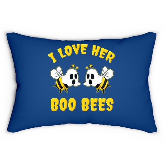 I Love Her Boo Bees Lumbar Pillow