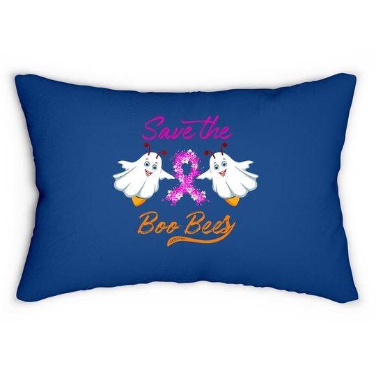 Breast Cancer Halloween Gift - Save The Boo Bees Lumbar Pillow