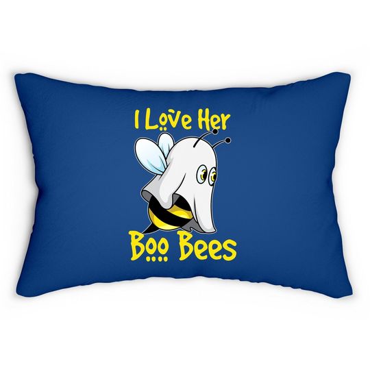 I Love Her Boo Bees Halloween Matching Couple Costume His Lumbar Pillow