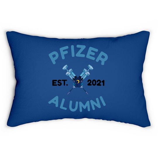 Pfizer Alumni Est 2021 Vaccinated C.o.v.i.d 19. Lumbar Pillow