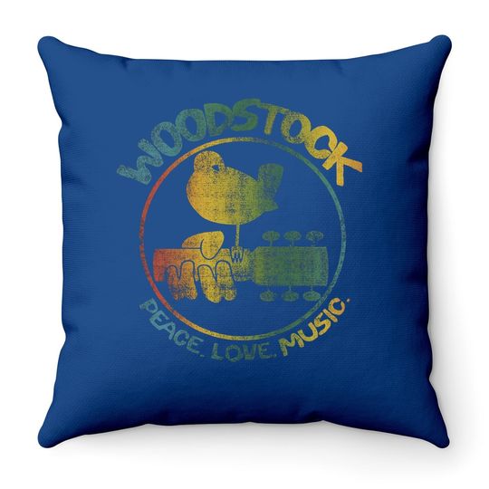 Woodstock Colorful Logo Slim Fit Throw Pillow