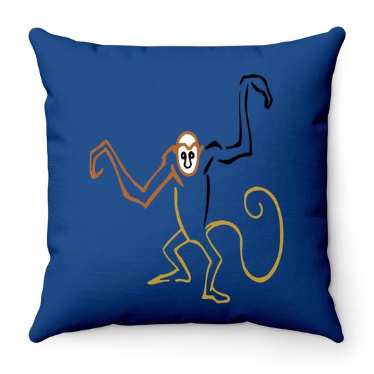 Crazy Monkey Throw Pillow