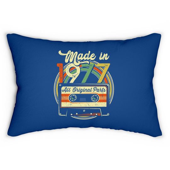 Made In 1977 44th Birthday Gifts Cassette Tape Lumbar Pillow