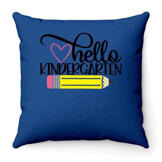 Hello Kindergarten Throw Pillow Back To School Teacher Student Gift Throw Pillow