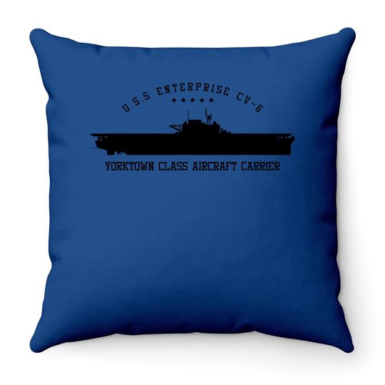 Uss Enterprise Aircraft Carrier Throw Pillow