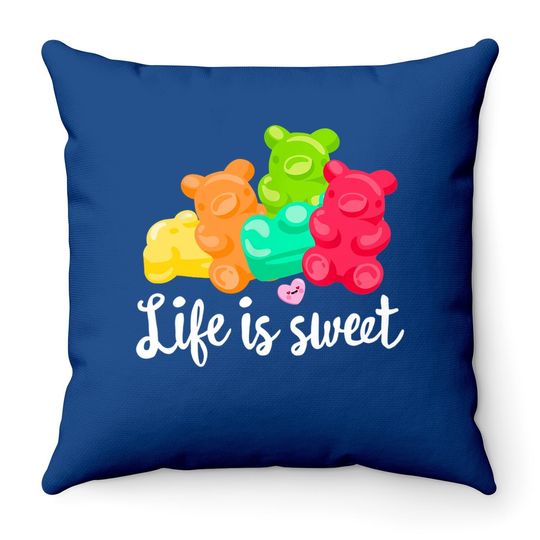 Gummy Bears Throw Pillow Soft Sugar Candy Fruity Juicy Gift Throw Pillow