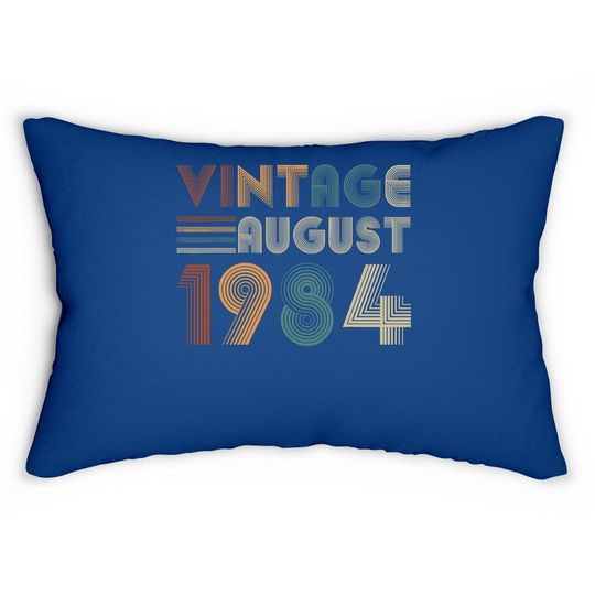 Retro Vintage August 1984 Lumbar Pillow 35th Birthday Lumbar Pillow