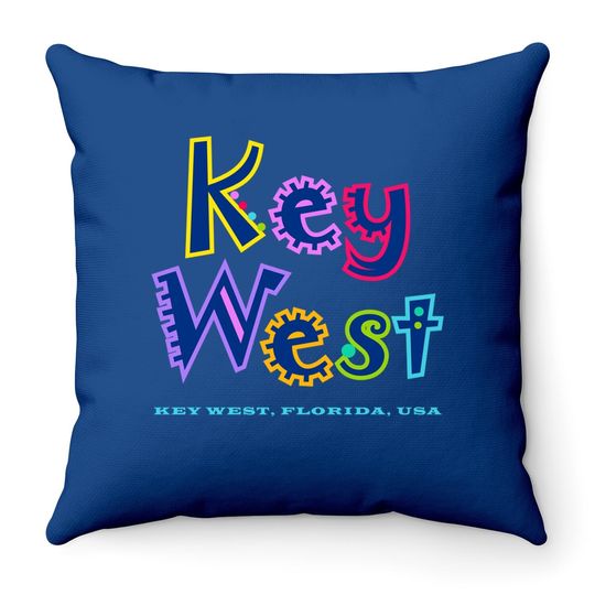 Key West Florida Tropical Type Design Throw Pillow