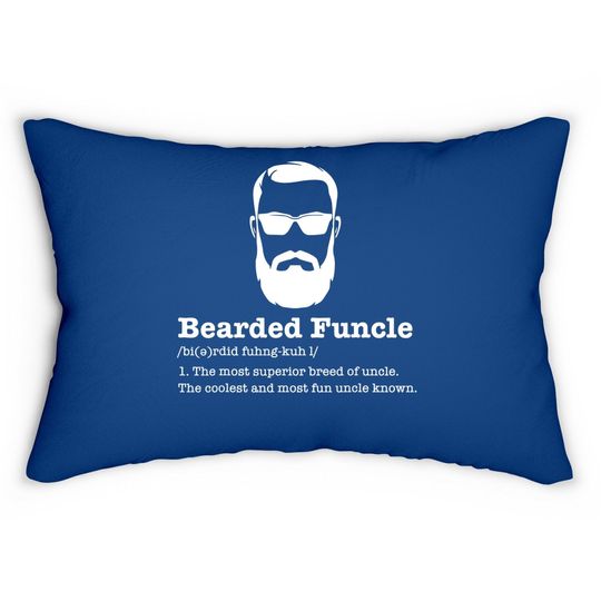 Bearded Funcle Lumbar Pillow Funny Uncle Vintage Style Lumbar Pillow