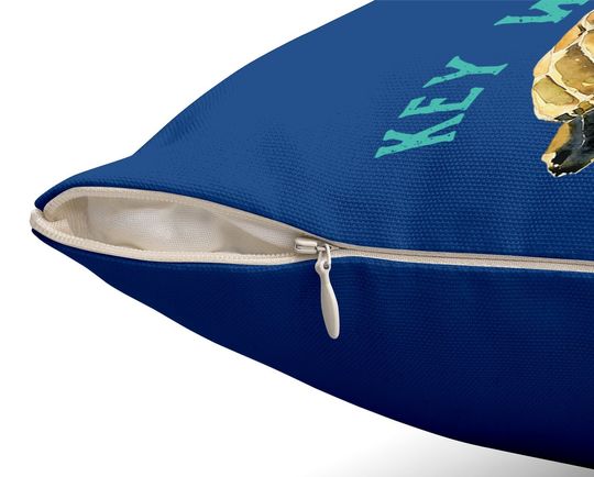 Key West Florida Happy Sea Turtle Throw Pillow