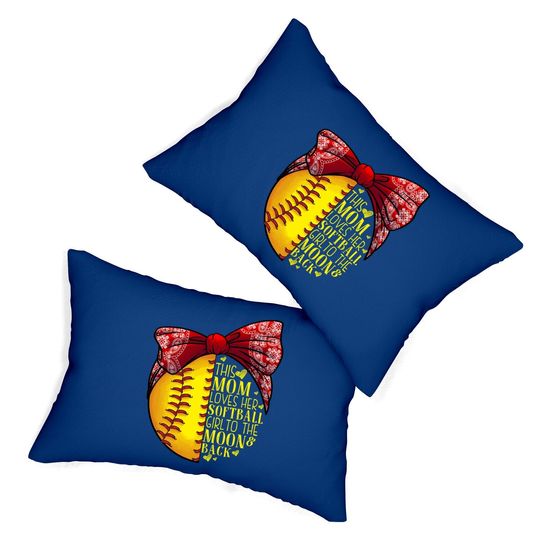 Softball Gift Mom Pitcher Catcher Girls Lovers Lumbar Pillow