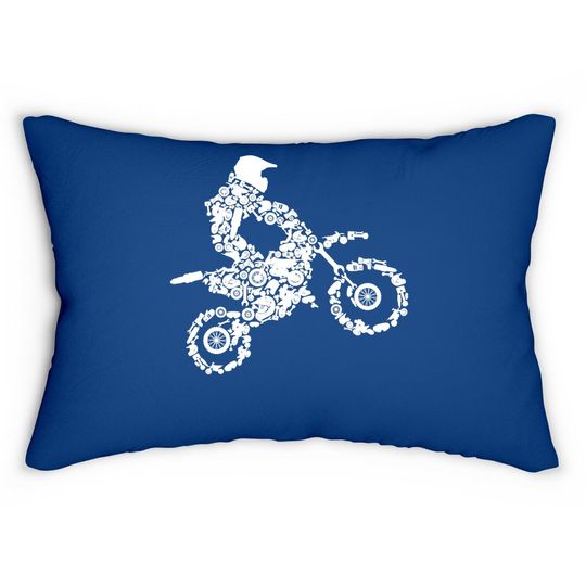 Dirt Bike Rider Motocross Enduro Dirt Biking Boys Gift Lumbar Pillow