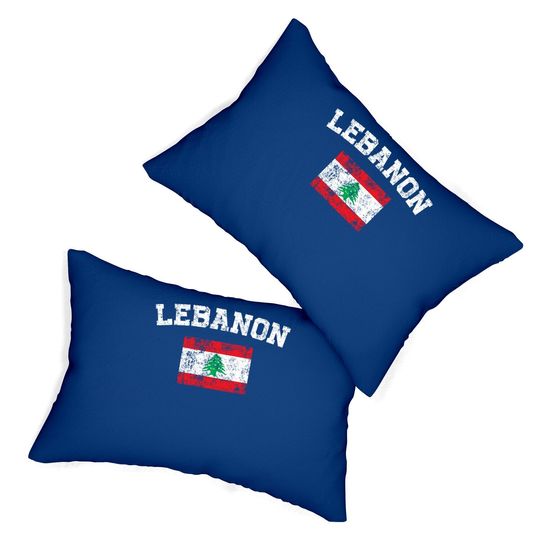Vintage Flag Lebanon Lumbar Pillow