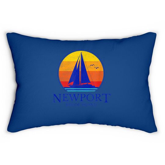 Vintage Newport Rhode Island Sailing Lumbar Pillow