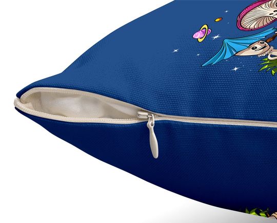 Mushrooms Camping Psychedelic Forest Fungi Festival Throw Pillow