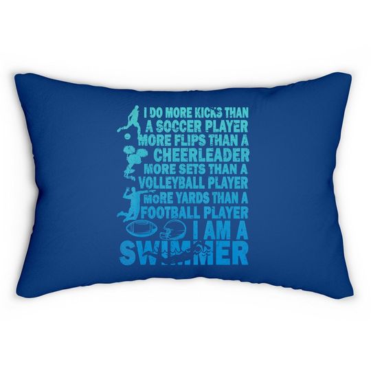 I Am A Swimmer Lumbar Pillow Swim Swimming Lover Cool Practice Lumbar Pillow