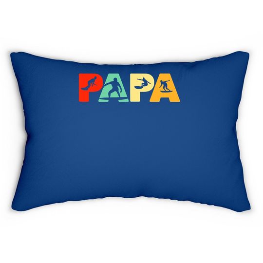 Surf Dad, Retro Papa Surfing Father's Gift Lumbar Pillow