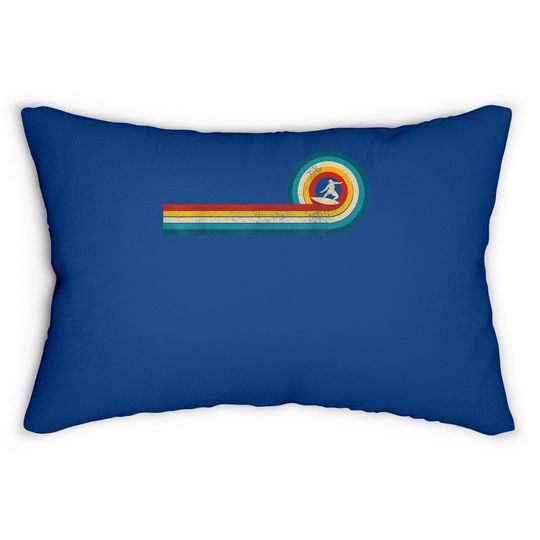 Surfer Gift Vintage Wave Retro Surfing Surf Beach Lumbar Pillow