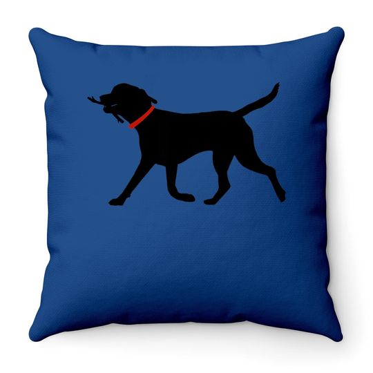 Labrador Retriever Throw Pillow Play Fetch Black Lab Throw Pillow