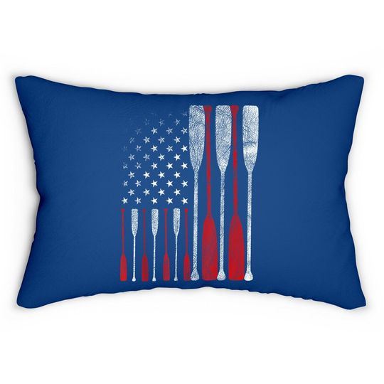 American Flag Crew Rowing Lumbar Pillow