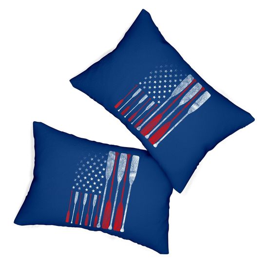 American Flag Crew Rowing Lumbar Pillow