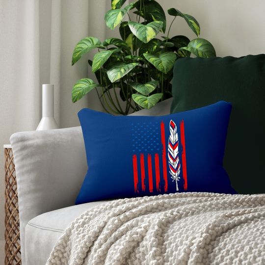 American Flag Native Pride 4th Of July Usa Patriotic Lumbar Pillow